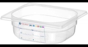 HENDI Gastronorm bak – luchtdicht – transparant – 1 liter – 176x162x65 mm