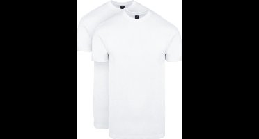 Suitable Obra T-Shirt Hoge Ronde Hals Wit 2-Pack - Maat S - Heren - Basic T-shirt Heren