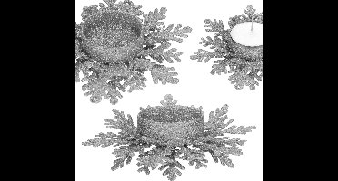 Springos Kandelaar | Kaarshouder | Lichtkaarshouder | Sneeuwvlok | Zilver | Glitters