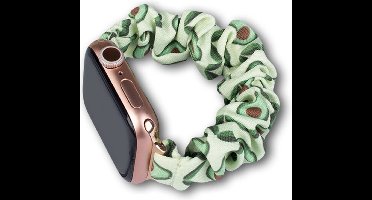 Stoffen - band - voor horloge - 7 / 6 / 5 / 4 / 3 / 2 / SE - (45 / 44 / 42 - mm) - bandarmband - avocado - elastische - armband