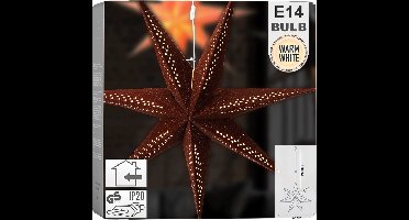 Lichtgevende Ster Velours Bruin Hangende 60 cm - Kerstverlichting - Lichting - Kerst - Lampjes