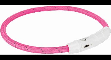Trixie Usb Flash Lichtgevende Band Ø 7 Mm Pink - Hondenveiligheidslampje - Xs/S