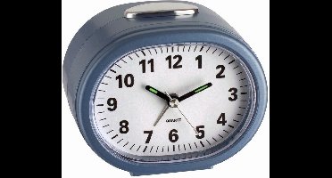 TFA Dostmann 98.1080 - Wekker - Analoog - Fluorescerende wijzers - Alarm - Snooze - Achtergrondverlichting - Blauw
