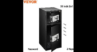 Amalee - Kluis - Opbergen van waardevolle spullen - 2 laags - elektronisch slot - gebruiken voor kantoor of thuis -