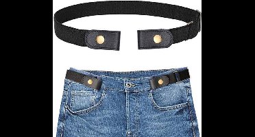 New Age Devi - Elastische Riem - Stretch - Zwart - Geniet van het gemak van een Riem zonder gesp - Gesploze riem