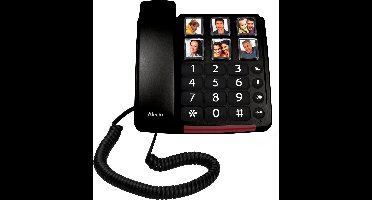 Alecto Senioren Telefoon - Grote fototoetsen en cijfers - Extra luid gespreksvolume - Blijft werken bij stroomuitval - CW30 - Zwart