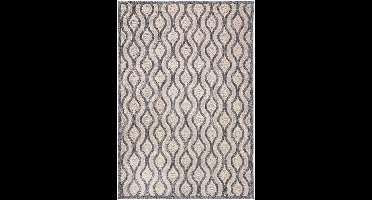 Boraboi ® Vloerkleed voor Binnen en Buiten met Weerbestendig Geometrisch Patroon, Waterafstotend, 140 x 200 cm, Beige-Grijs