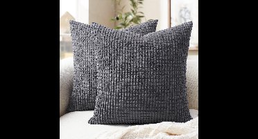 Boraboi ® Zachte Corduroy Sierkussenhoezen Set van 2 voor Comfort in de Woonkamer en Slaapkamer