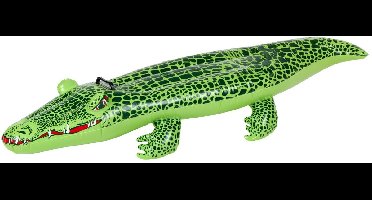 Eddy Toys Opblaas Krokodil – Opblaasdier Kinderen – Luchtbed Zwembad – Opblaasfiguur met Handgrepen – Voor Vakantie en Waterpret – 139x61x23 cm – Inclusief Reparatiepatch