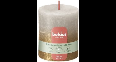 Bolsius Stompkaarsen Sunset 4 st rustiek 80x68 mm zandgrijs goudkleur