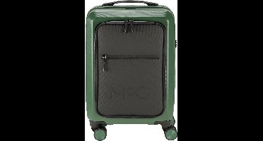 McGregor Manhattan Koffer - Handbagagekoffer met 4 Dubbele Zwenkwielen en Verzonken TSA-Slot - Zacht Voorvak - Donkergroen - 55cm