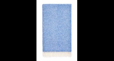 Plaid Visgraat Lichtblauw (Peacock) - Shetland Lamswol - 140x185 - Bronte by Moon Scotland