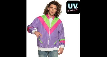 Boland - Trainingsjasje Retro dude paars (L) - Volwassenen - - 80's & 90's - Disco