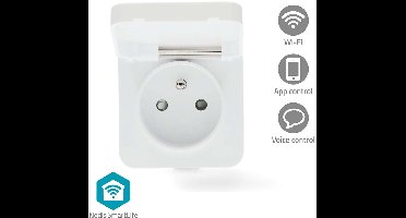 Nedis SmartLife Slimme Stekker – Wi-Fi – IP44 – Energiemeter – Tijdschakelaar – 3680W – Wit – 1 Stuk