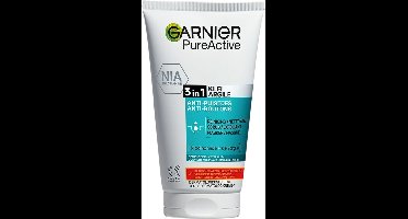 Garnier - Pure Active - 3-in-1 Reiniging Scrub Masker - Tegen Puistjes & Onzuiverheden - Klei & Niacinamide - 150 ml - 1 stuk