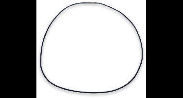 Leren halsketting 45 cm blauw
