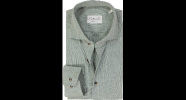 Michaelis slim fit heren overhemd - popeline - groen - Strijkvriendelijk - Boordmaat: 43
