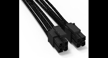 BeQuiet Computer, Stroom Kabel [1x ATX-stekker 8-polig (4+4) - 1x ATX-stekker 8-polig (4+4)] 0.45 m Zwart