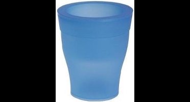 Bloempot met led • blauw • 17 cm.