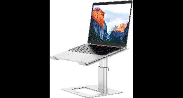 Aluminium laptopstandaard, ergonomische verstelbare notebookstandaard, stijghouder computerstandaard, compatibel met 10-15,6 inch laptops (Metaal Zilver)4