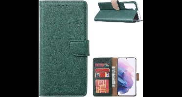 LuxeBass kunstleren book case hoesje voor Samsung Galaxy A52 | groen | portemonnee | plek voor 3 pasjes | volledige bescherming | valbestendig tot 1m
