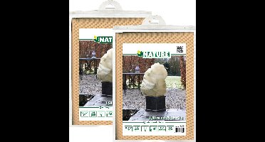 Nature plantenhoes met trekkoord - 4x stuks - H150 x D75 cm - beige - anti-vorst beschermhoes