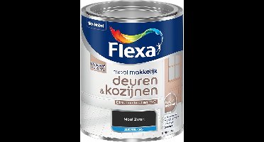 Flexa - Mooi Makkelijk Deuren & Kozijnen Zijdeglans - Mooi Zwart - Mengverf - 0.75 L
