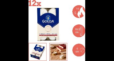 Gouda - Maxi - Theelichten - 12 stuks per verpakking - Doos - Voordeelverpakking - 144 stuks - 12 verpakkingen