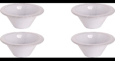 Palmer - Ecogres Plano - Schaal - Kom - 4 stuks - 60 cl - ø 18 cm - Wit - Stoneware - Bordenset