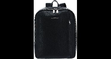 MANDARINA DUCK Leren Rugzak met laptopvak Mellow Urban Backpack Nero Zwart