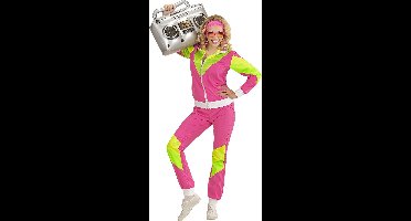 Retro Trainingspak Fout Roze Groen Kostuum