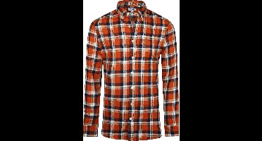 McGregor Overhemd Ruit Oranje - Maat S - Heren