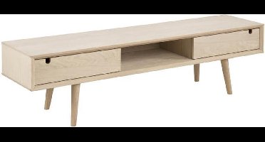 FYN Cent TV-meubel met 2 schuifdeuren eiken geloogd wit - 160 cm breed