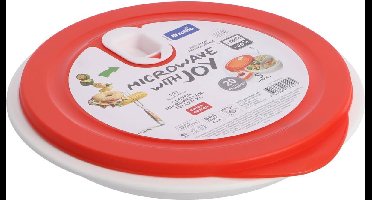 Rotho Clever magnetronbord diep - 1 .2 liter met 3 vakken - papaya rood
