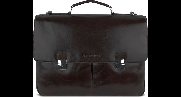 bugatti Leren Afzonderlijke gevallen Laptoptas met laptopvak Romano Briefcase Brown Donkerbruin