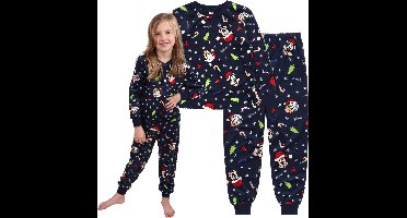 DISNEY Mickey Mouse - Kerstpyjama voor kinderen, velours, marineblauw / 92