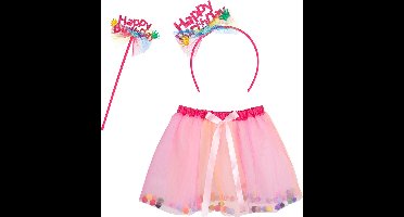 Boland - Set Fee 'Happy birthday' Roze - Kinderen - Vrouwen - Fee - Verjaardag