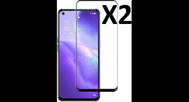 Full Cover Screenprotector Geschikt voor Samsung Galaxy A54 5G Zwart 2pack - Volledige Beschermglas Tempered Glass