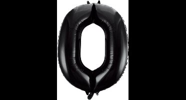 Cijfer 0 Zwart Helium 86 cm