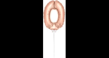 Folat - Folieballon cijfer mini Rose Gold number 0
