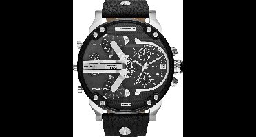 Diesel The Daddies DZ7313 - Horloge - 57 mm - Leer - Zwart