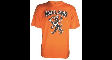 Benza T-shirt - EK/WK Voetbal oranje T-shirt met leeuw - maat XL