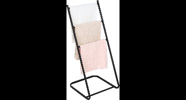 Niceey Handdoekrek - 3 Armen - Handdoekstang - Handdoekenrek Badkamer - Handdoekhouder Vrijstaand - Metaal - Anti-Kras Viltjes - Zwart