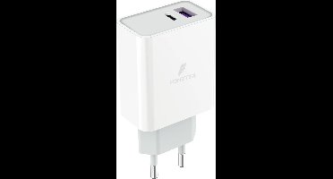 20W PD Adapter USB C - Snellader - 2 Poorten - Dubbele USB-C + USB-A Poort - Snellader - Power Adapter - Universeel - Wit