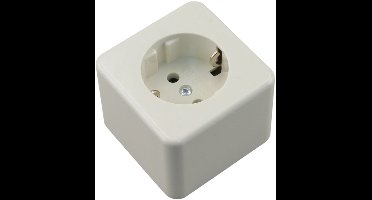 Berker contactdoos opbouw 1-voudig randaarde crÃ¨me 66.025.42