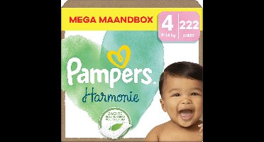 Pampers - Harmonie - Maat 4 - Mega Maandbox - 222 stuks - 9/14 KG