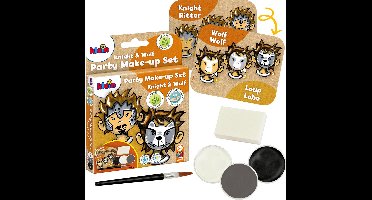 Klein Toys - schminkset 'ridder-wolf' - drie verftabletten in zwart, grijs en wit - gecertificeerd ISO 16128