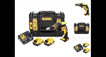 DeWalt DCF 620 P2 accu-schroefmachine voor gipsplaten 18 V 30 Nm borstelloos + 2x accu 5,0 Ah + oplader + TSTAK