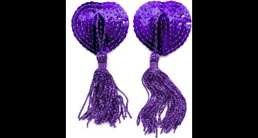 *** Verleidelijke Tepelkwastjes - Burlesque Stijl - Hartvormig Goud - Sexy Dansen - Borsten Tepels Bedekt - van Heble® ***