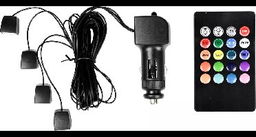 Benson Auto interieur verlichting - 16 kleuren - dimbaar - afstandsbediening - 12V